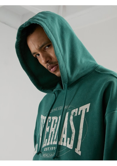 Everlast Authentic Boxing Oversize Koyu Yeşil Erkek Kapüşonlu Sweatshirt Koyu Yeşil