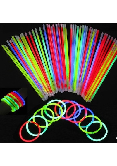 Bakinom Fosforlu Çubuk Glow Stick Fosforlu Bileklik 50 Adet