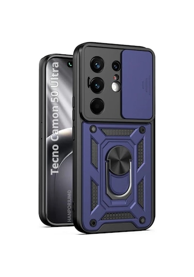 Tecno Camon 50 Ultra Uyumlu Tank Kılıf - Extra Darbe Koruma Zırhlı Outdoor Kapak - Lacivert