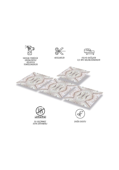 Tink Kendinden Yapışkanlı Mermer 018 Desenli Pvc Karo 30x30 Cm