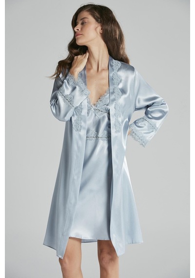 Pierre Cardin Saten Gecelik Sabahlık Pijama Takım Şort Takım 6'lı Gelin Çeyiz Seti - 6965 001