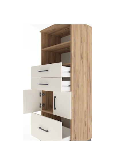 Hyperion Dolap 3 Raflı 3 Çekmeceli 2 Kapaklı 60x44x163 Çam-ay... Çam