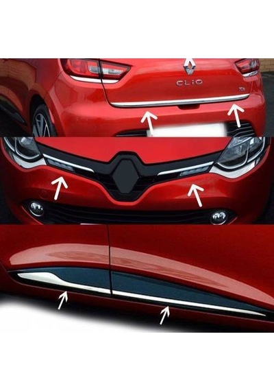 Renault Clio 4 Yan Kapı Çıtası + Ön Panjur + Bagaj Alt Çıtas