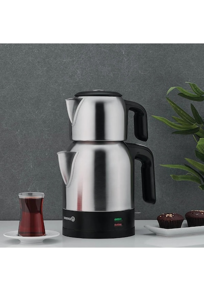 Korkmaz Demkolik Satin/siyah Elektrikli Çaydanlık 1.8 Lt A359 Siyah