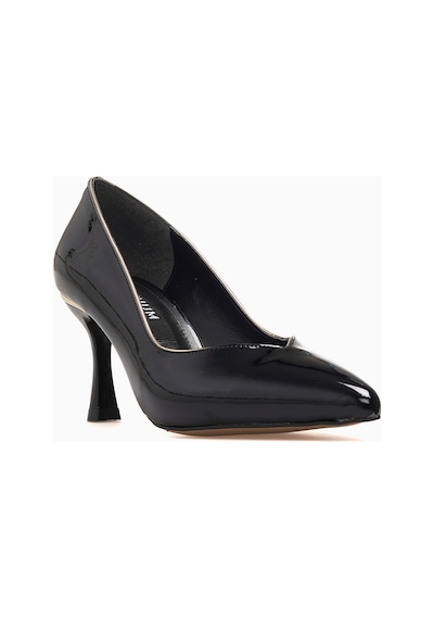 Kuum Kadın Stiletto Ayakkabı 26y K145-26218 Siyah Rugan