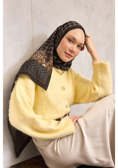 Silk Home Floş Viskon Organik Şal Siyah Halat Desenli Akışkan Dökümlü 75x195 Çok Renkli 45404452