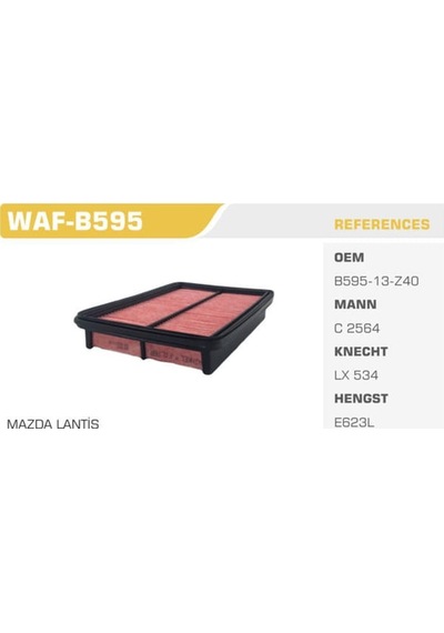 WINKEL WAF-B595 Hava Filtresi Mazda 323 Famılıa 95- Mazda 323 Lantıs 95- 1.8 16V