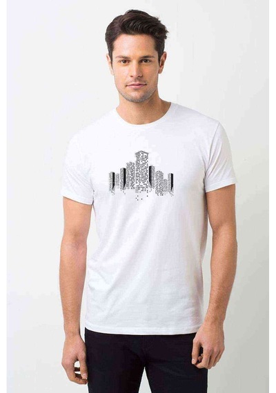 Silhouette Building Erkek Beyaz Tshirt (531021408)
