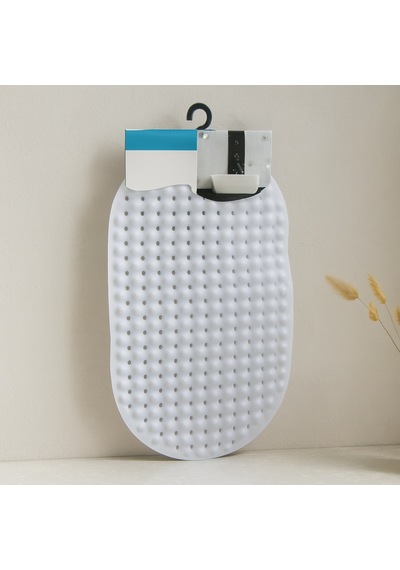 Oval Kaydırmaz Banyo Paspası 63 Vantuzlu Plastik 34x65 Cm Çok Renkli