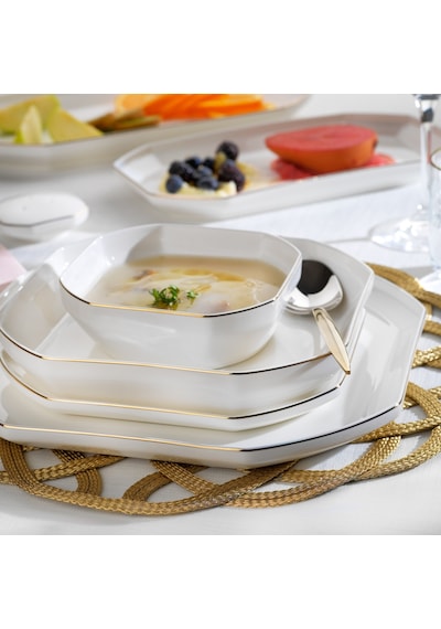 Schafer Graceful Bone Yemek Takımı 56 Parça-gold