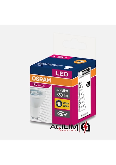 10 Adet Osram 4.5W 50W Gu10 Duy 3000K Sarı Led Çanak Spot Ampul
