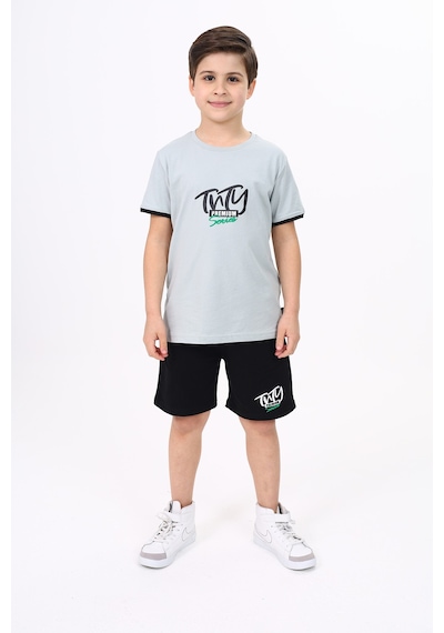 Toontoy Erkek Çocuk Baskılı Şortlu Takım Yeşil