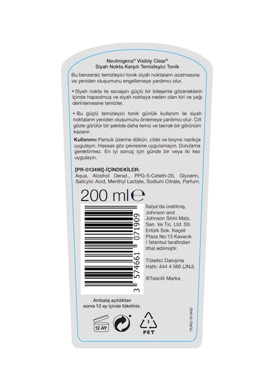 Neutrogena Siyah Nokta Karşıtı Yağsız Temizleyici Tonik 200 ML x 2