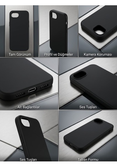 Iphone 17e Uyumlu Silikon Ve Esnek Premıum Lansman Kılıf Siyah