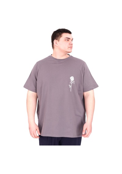 Mode Xl Büyük Beden Erkek T-shirt Bisiklet Yaka Gorgeous U25022 Füme Füme