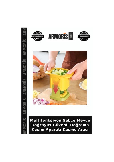Multifonksiyon Sebze Meyve Doğrayıcı Güvenli Doğrama Kesim Aparatı Kesme Aracı Çok Renkli
