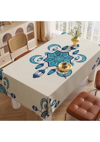 Golden Laurel Ramazan Ayına Özel, Leke Tutmaz, Dertsiz Masa Örtüsü 150x220 - V4 Turkuaz Turkuaz