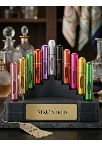 3 Adet Doldurulabilir Seyahat Boy Parfüm Şişesi - 5ml Akıtmaz Özel Valfli Atomizer Karışık Renk Çok Renk