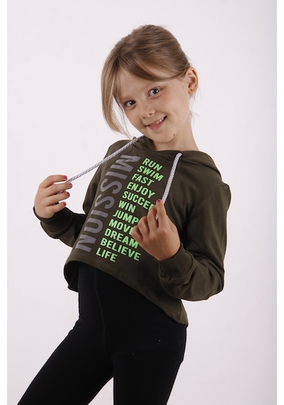 Toontoy Kız Çocuk Yazı Baskılı Sweatshirt Sarı