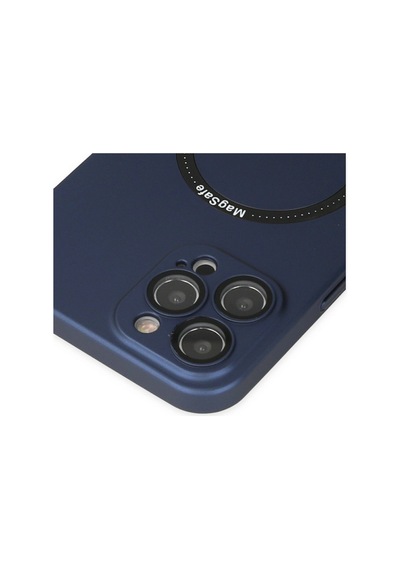 Apple  Uyumlu  iPhone 12 Pro Kılıf Jack Magneticsafe Lens Silikon Lacivert,