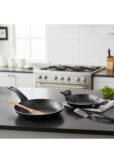 Lexroo Desert Eco 2'li Kahvaltı Seti - İzmir Desenli 20 Cm Sahan Ve 24 Cm Tava Yanmaz Yapışmaz Takım Çok Renkli