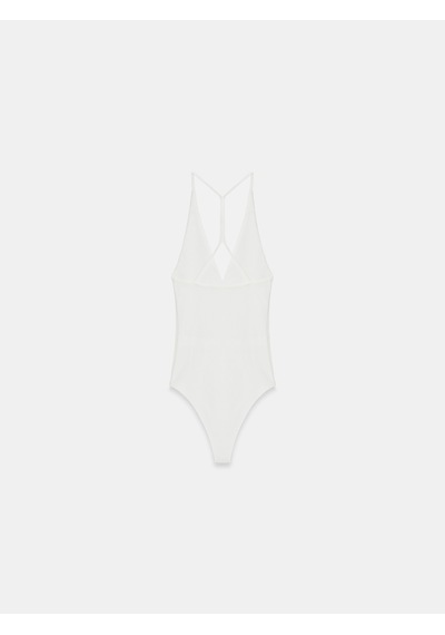 Dilvin 21175 Halter Yaka Bodysuit-ekru