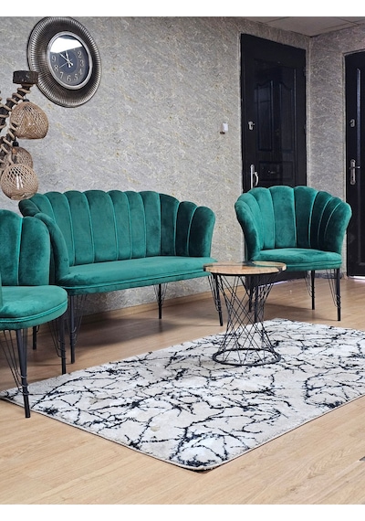 Zafir Siyah Boyalı Tel Ayak Papatya Çay Seti Koltuk Takımı , Balkon, Salon, Ofis, Cafe Koltuk Takımı Yeşil Zafir Siyah Boyalı Tel Ayak Papatya Çay Seti Koltuk Takımı , Balkon, Salon, Ofis, Cafe Koltuk Takımı Yeşil