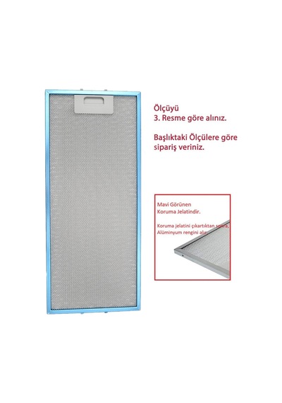 Ankastre Aspiratör Alüminyum Yağ Filtresi 205 Mm X 478 - 532376795 Uyumlu