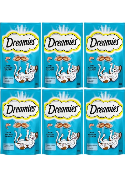 Dreamies Somonlu Kedi Ödül Bisküvisi 6 x 60 G