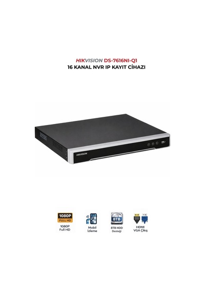 Ds-7616nı-q1 16 Kanal Ip Nvr 1 Hdd 8tb Destekli