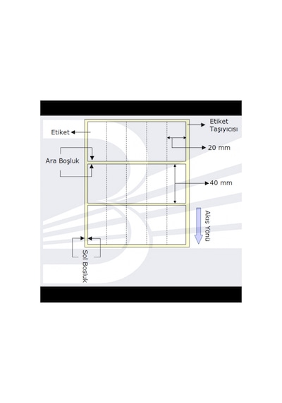 Powergate Etiket Vellum 20mmx40mm Tek Kolonda 5 Adet Toplam 5000 Ad 1923 1