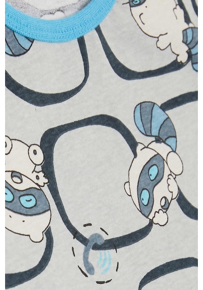 Breeze Girls & Boys Erkek Bebek Pijama Takımı Sevimli Rakun Desenli 9 Ay-3 Yaş, Gri-gri Gri