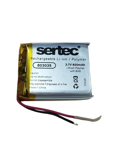 Sertec 803035 3.7v 800 Mah Li-polymer Pil Devreli/1.5a Evimdeyokyok
