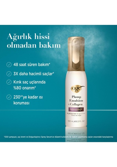 Ogx Marula Yağı + Kolajen Dolgunlaştırıcı Sprey Serum 193 Ml
