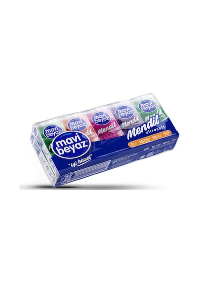 Mavi Beyaz Cep Mendili 10'lu