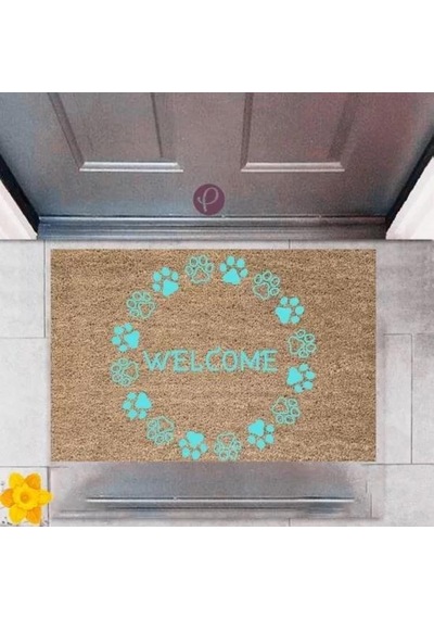 Kapı Önü Paspası Dekoratif Dijital Baskı Welcome P-2468 Renkli