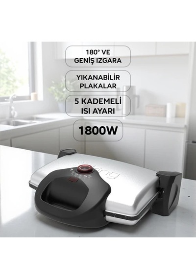 Kıng P637Y Grillmax 1800 W Izgara Ve Tost Makinesi