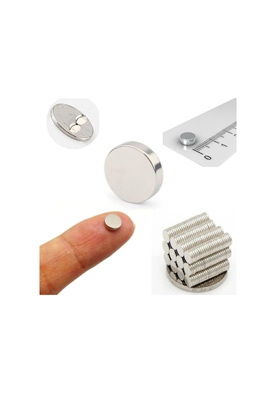 100 Adet Çap 6mm X Kalınlık 1mm Yuvarlak Süper Güçlü Neodyum Mıknatıs