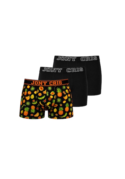Jony Cris Baskılı Desenli Erkek Boxer 3 Lü Erkek Baksır İç Giyim Çok Renkli-1