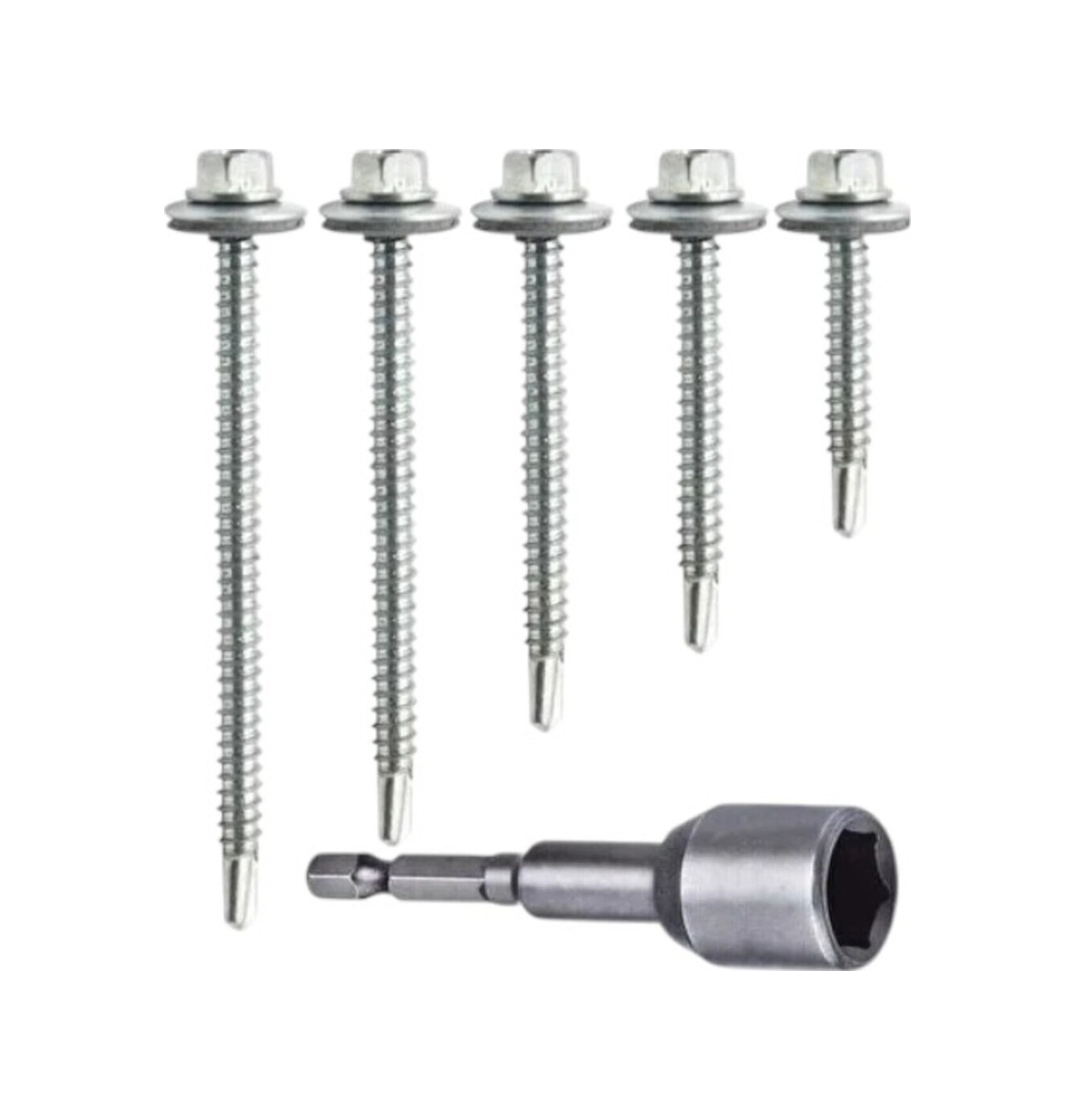 Trapez Çatı Vidası 6,3x60mm - 50'li Paket M10 Vida Sıkma Ucu 1 Adet -