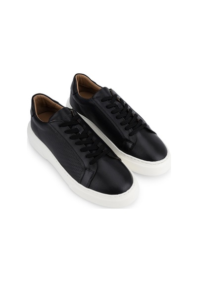Tamer Tanca Erkek Hakiki Deri Siyah Sneakers & Spor Ayakkabı 13 2033 Erk Ayk Sk26-27 Syh/byz Tbn Siyah1