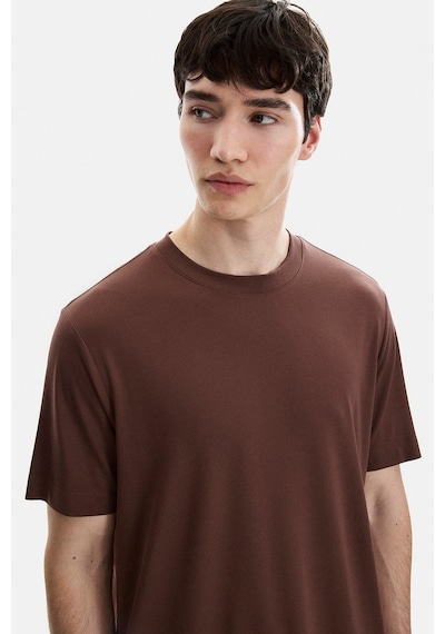 Backandbond Kahve Regular Fit Bisiklet Yaka Tişört