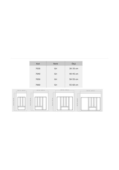 Metali Çekmece İçi Beyaz Kaşıklık 40 X 49cm 7040.01 Çok Renkli