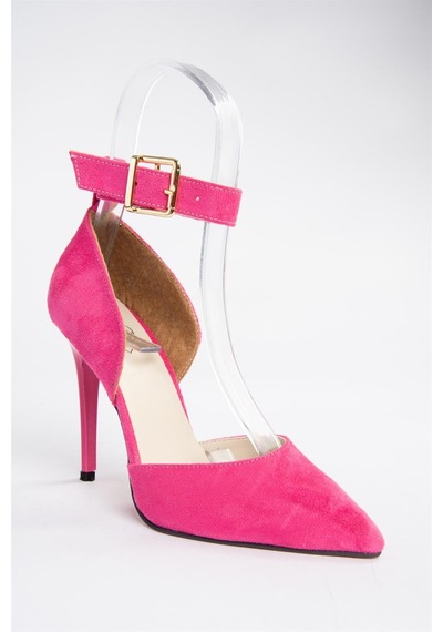 Fox Shoes Fuşya Süet Kadın Topuklu Ayakkabı K654073302 Fuşya