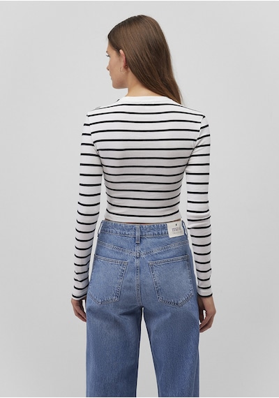 Mavi - Uzun Kollu Siyah Crop Basic Tişört 1612822-85407 Siyah