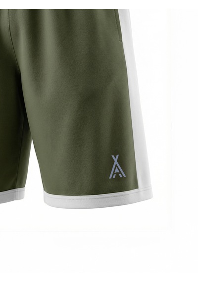 Orendahill Erkek Spor Şort Hızlı Kuruyan Esnek Regular Fit Gym Cepli Yan Çizgi Detaylı Activewear Haki
