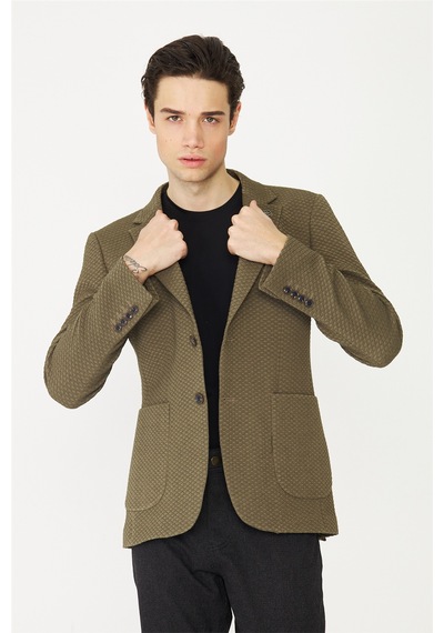 Yeşil Hafif Dokulu Blazer Ceket Yeşil