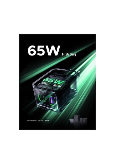 65w Gan Hızlı Şarj Cihazı, Type-c Ve Usb-a İle Gelişmiş Tasarım