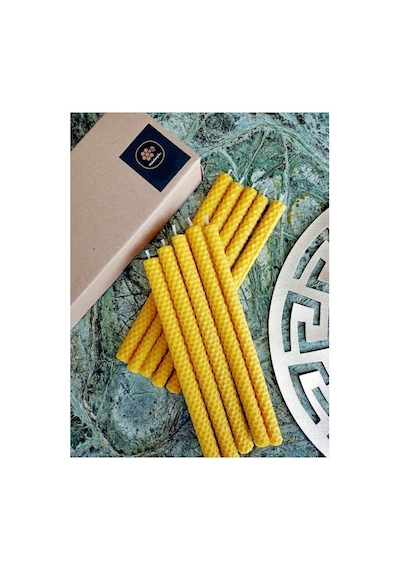 Adet 21cm Mum Dilek Mumu Beeswax Candle Doğal Petek Bal Mumu Mum Diğer