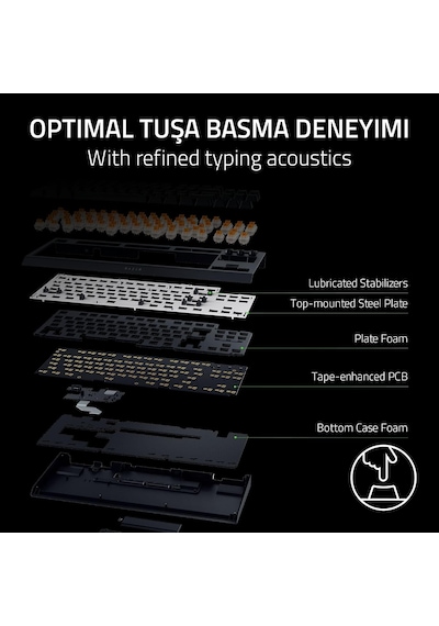 Razer Blackwidow V4 Tenkeyless Hyperspeed Turuncu Dokunsal Anaht